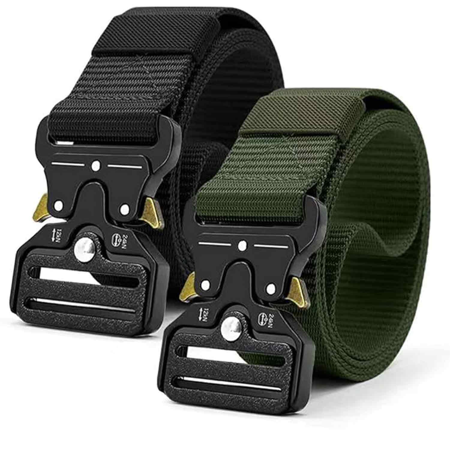2 PCS Set In Black And Olive Drab, Nylon Belt For Men, Quick Belt, Buckle Free Design, Quick Release Mechanism, Outdoor Activities And Professional Use-image-37