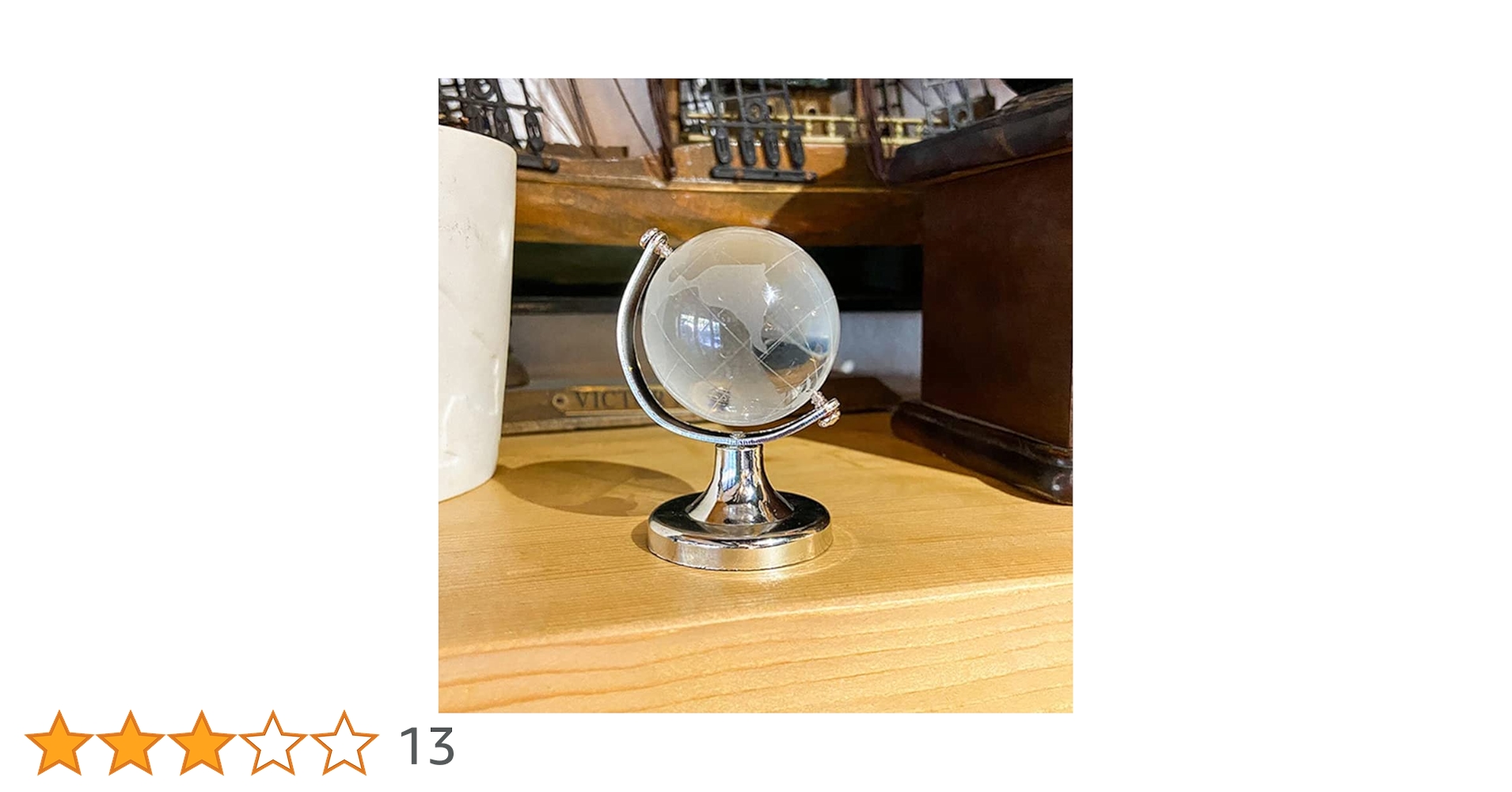 Amazon.co.jp: 360°回転ミニ地球儀 ガラス 置き物 水晶 飾り物 クリア