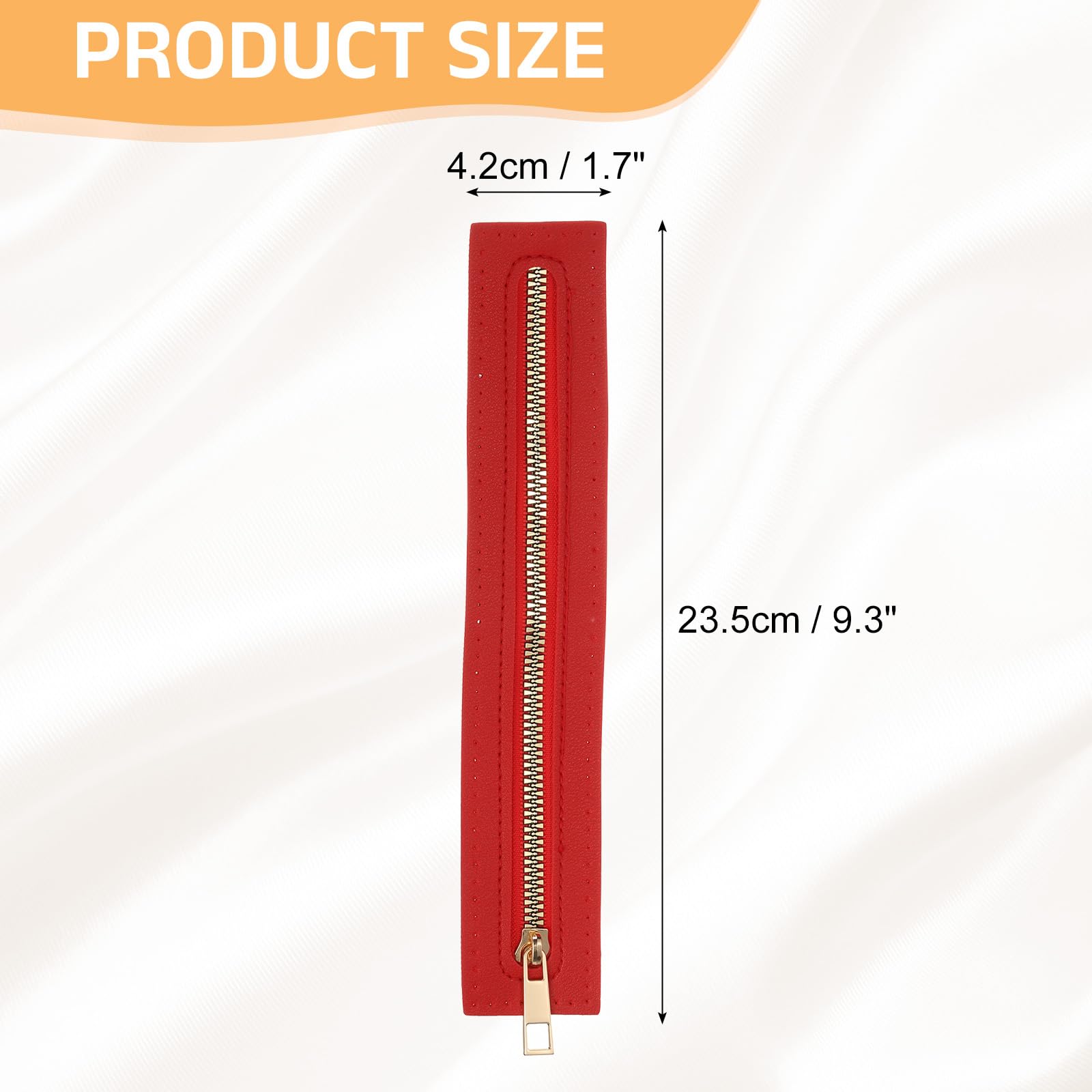 uxcell PU Leather Zipper, 9.3