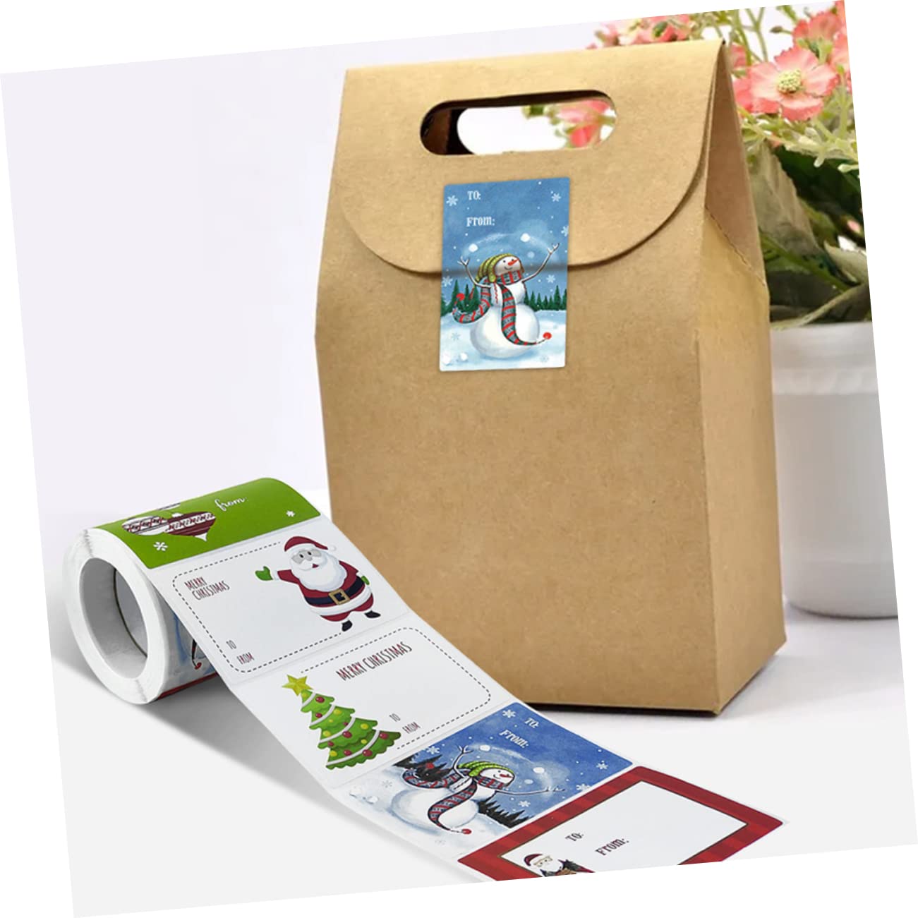 SHINEOFI 10rotoli Adesivi Natalizi Autoadesivi Etichette Decorative Per Confezioni Sticker Festivi Per Decorazioni Inviare e
