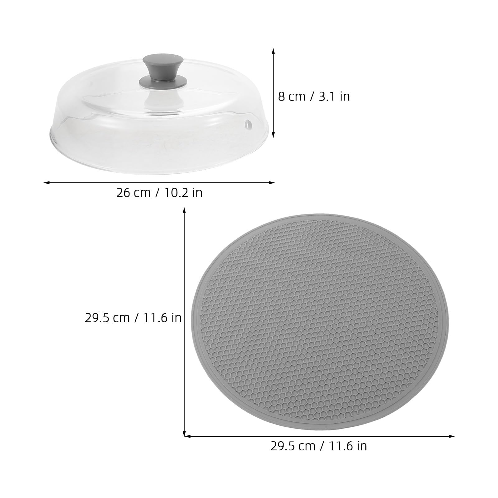 INOOMP 1 Set Composto da Coperchio paraschizzi in Vetro per microonde da 25