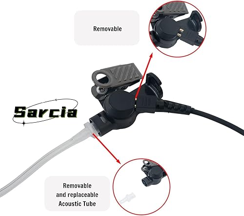 Miniatura 3 de VX-261 Auricular para Motorola Vertex Yaesu Standard VX-230 VX-231 VX-298 VX-350 VX-351 VX-180 EVX-531 2 Way Radio Walkie Talkie Kit de vigilancia