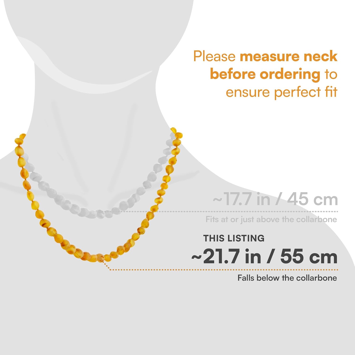 Amber Guru Baltic Amber Necklace for Women and Men (Authentic, Certified) - 21.7 Inches, Raw/Unpolished Beads - Handcrafted Unisex Amber Bead Jewelry for Adults - Image 4