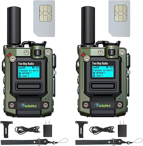 Miniatura 1 de Wurui TXQ K300 Global-ptt 4G POC walkie Talkie for Adults Long Range intercom 1000 Miles Distance Network Two Way Radio (2greenwithcard)