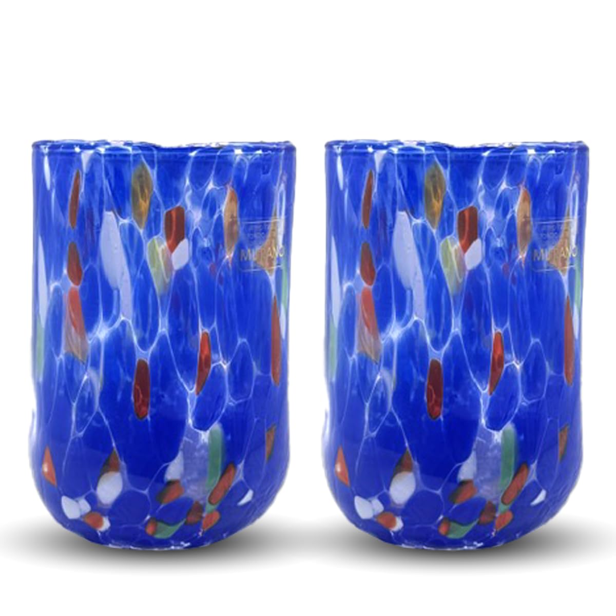 Gocce di Murano 2 vasos de agua goto elaborados según la tradición de los artesanos de Murano, vaso soplado y elaborado a mano 300 ml – Vasos de agua de cristal línea etérea