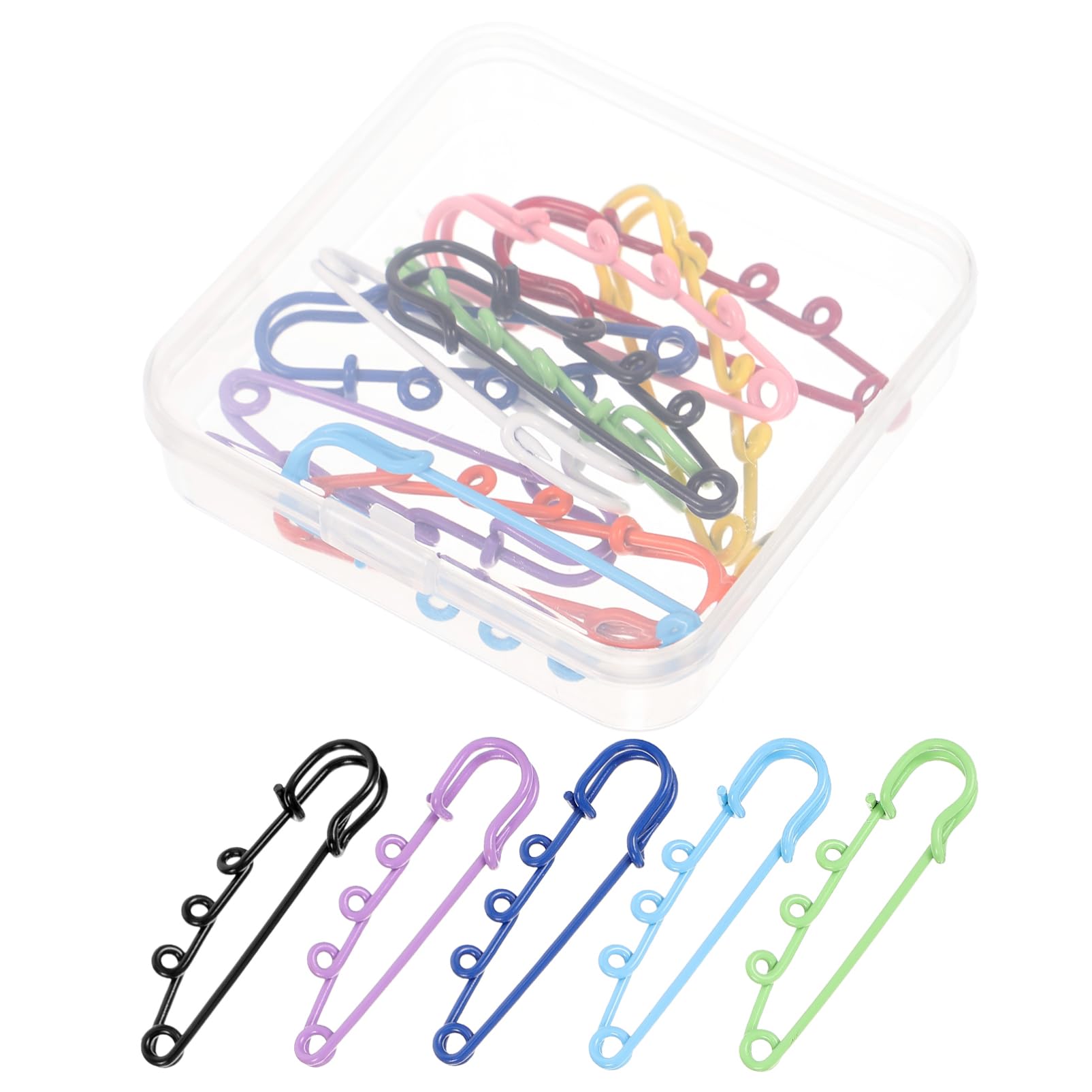 VILLCASE 5 Kisten Verriegelung Makramee Perlen Armband Sicherungsbügelstift Schwere Drücken Sie Für Korkplatte Sicherheitsnadeln in Verschiedenen Größen Knopf Metall Colorful