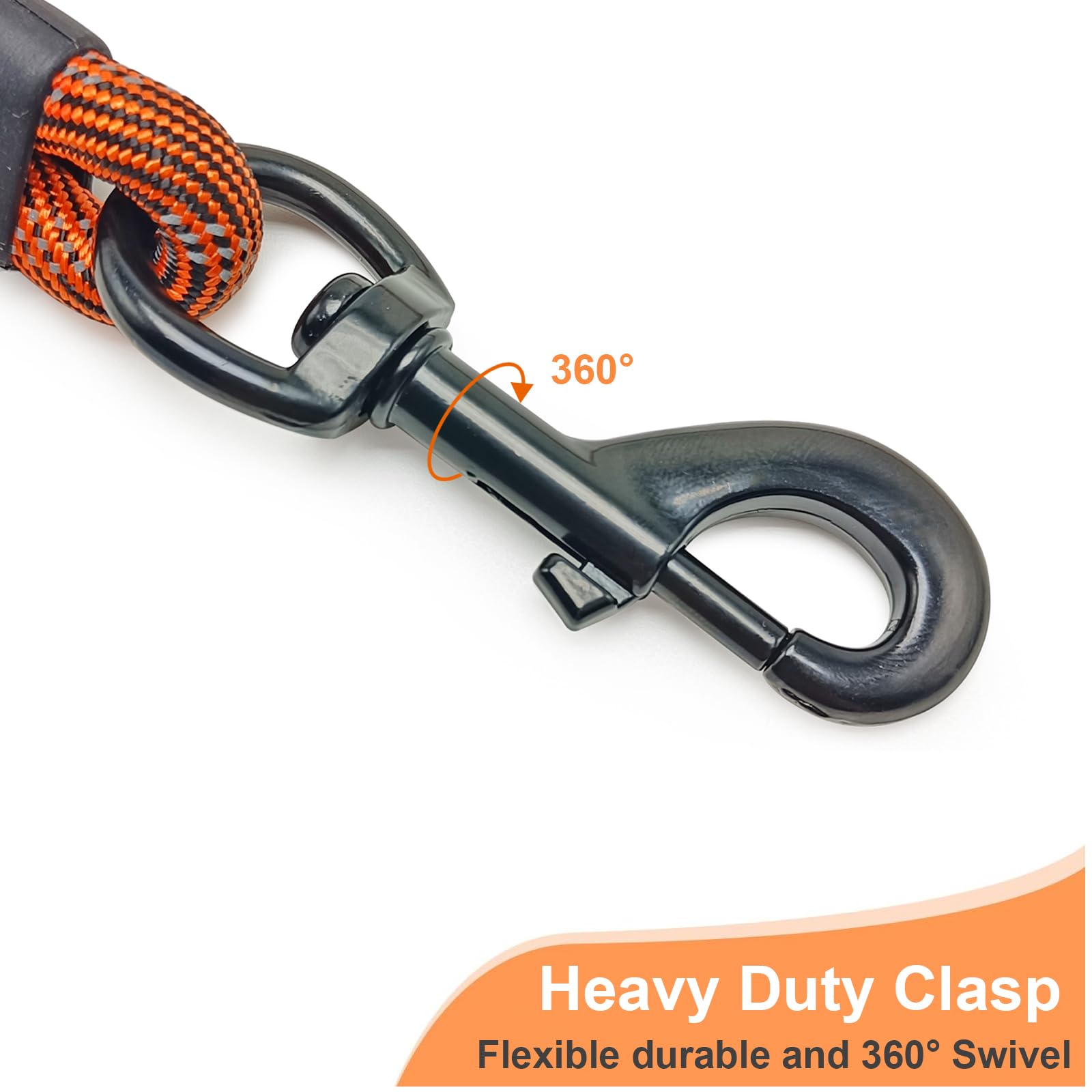 BTINESFUL Long Dog Leash, 10/15/20/30/50FT Dog Training Leash with Soft Handle, Reflective Heavy Duty Rope Dog Lead for Medium Large Dogs Outside Play, Camping (3/8" x 10ft, Orange) - image 2