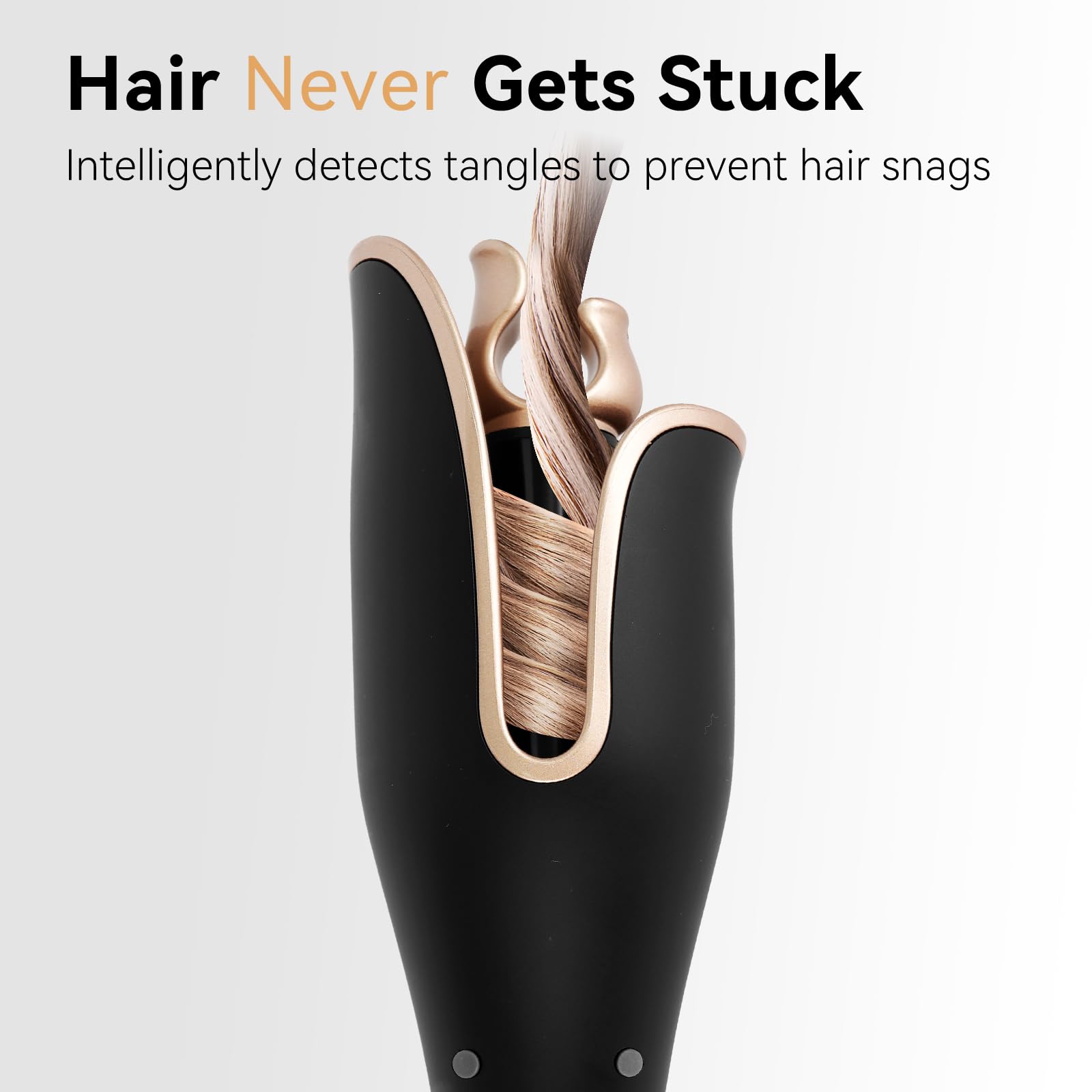 Arricciacapelli Automatico Professionale, Ferro Arricciacapelli Intelligente in Ceramica, 4 Temperatura per Capelli Lunghi o Corti Asciutti (Oro rosa)