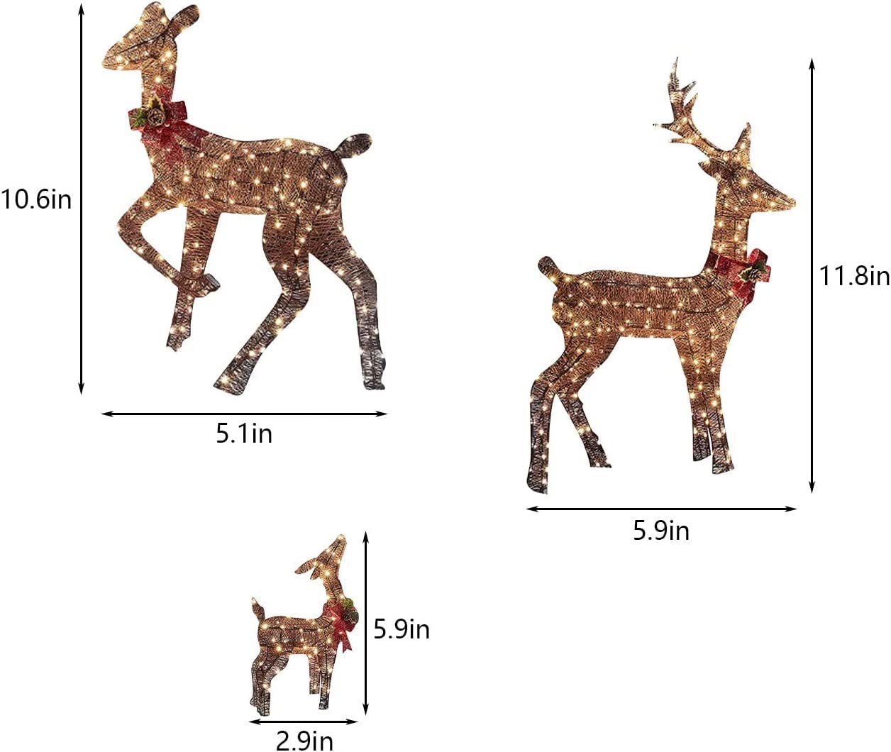 Amazon.co.jp: 印象的なライト付きクリスマス トナカイ 人工ライト