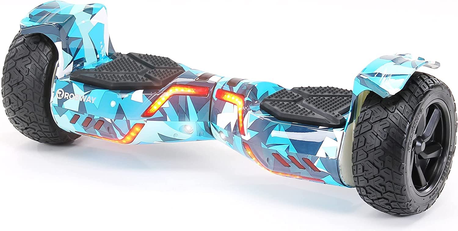 Robway X2 Hoverboard - L'original - Édition Offroad - Batterie de marque - Équilibre automatique - Haut-parleur Bluetooth - Moteur de 700 watts - App - LEDs