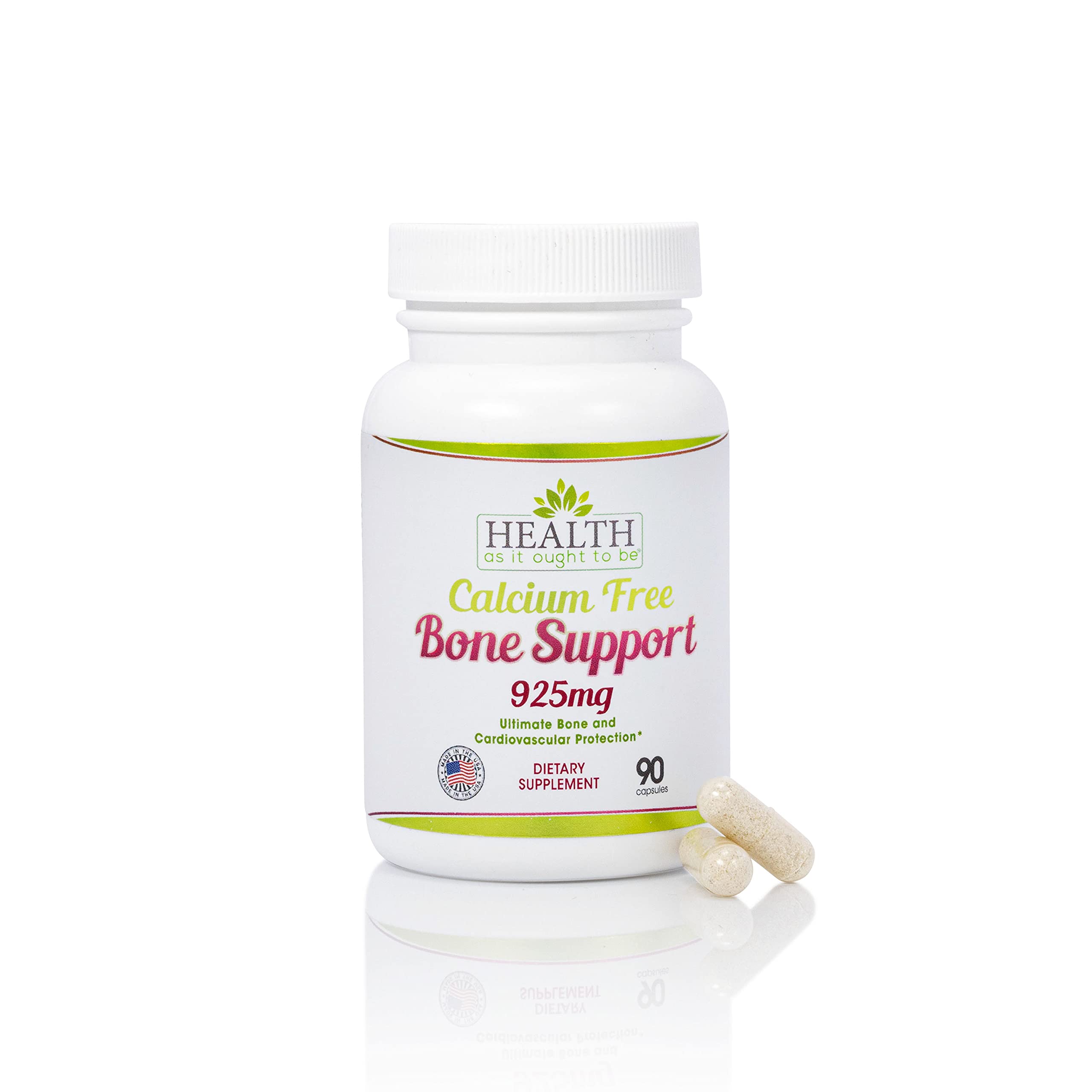 Health As It Ought To Be Calcium Free Bone Support 90 Capsules Ultimate Bone and Cardiovascular Protection, Physician Formulated