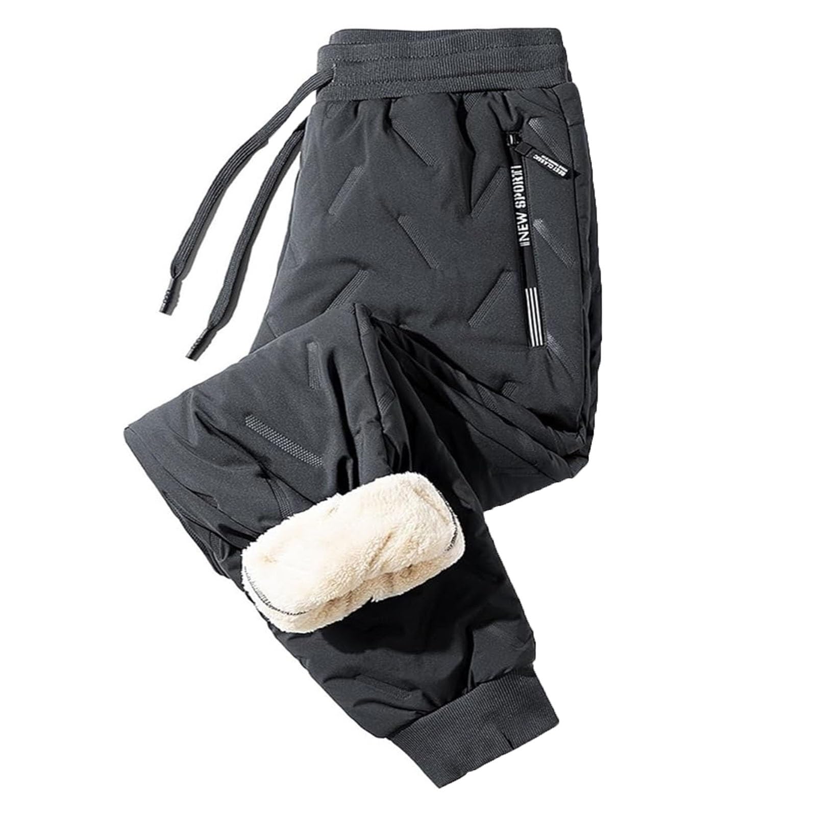 Pantalones Térmicos For Hombre, For Deportes De Invierno, For Correr, con Forro Polar, Bolsillos con Cremallera, Térmicos, For Correr, For Invierno, Cálidos, con Forro Polar, S-7XL(Gray B,S)