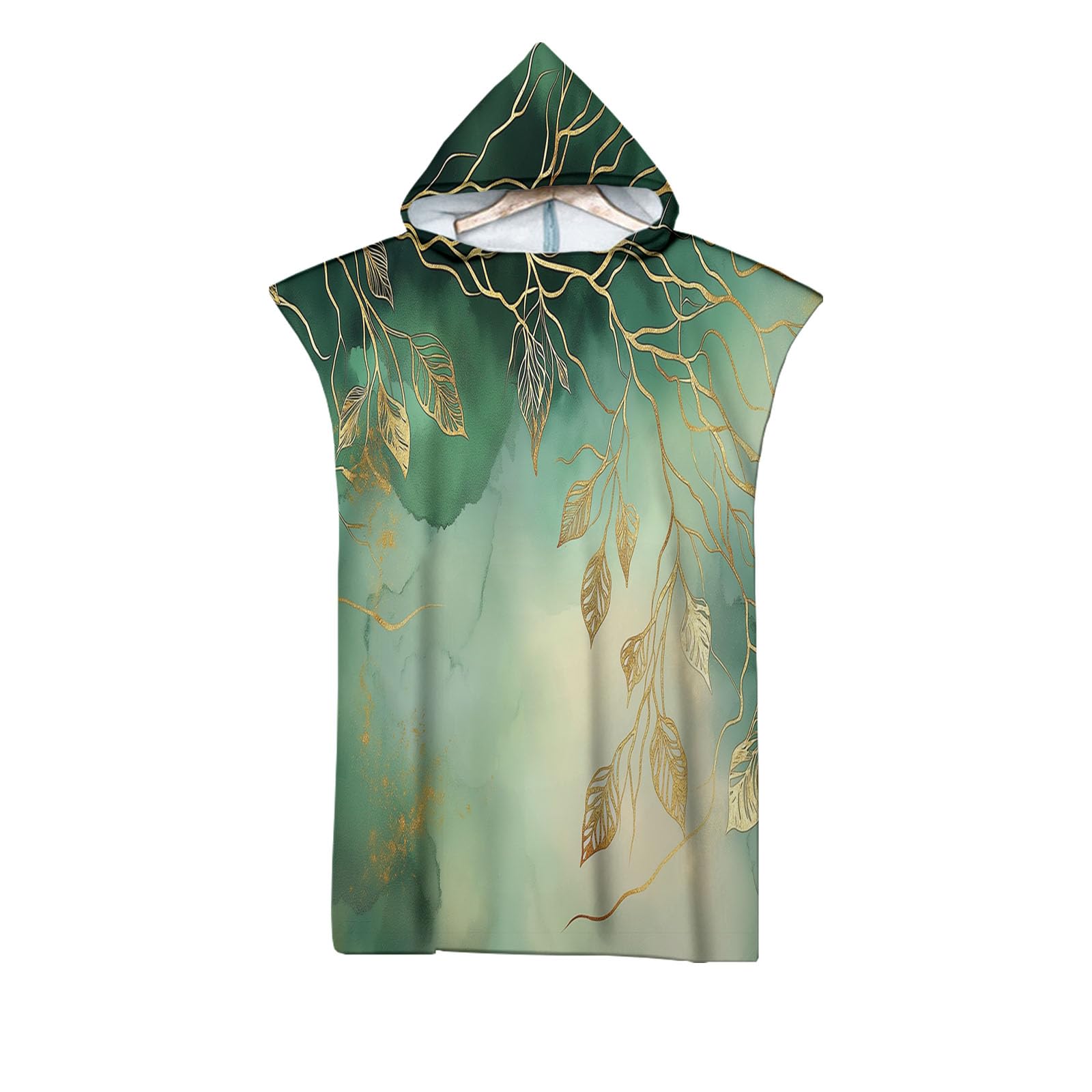 Poncho Surf Peignoir à Langer à Motif Feuille d'Or pour Adulte