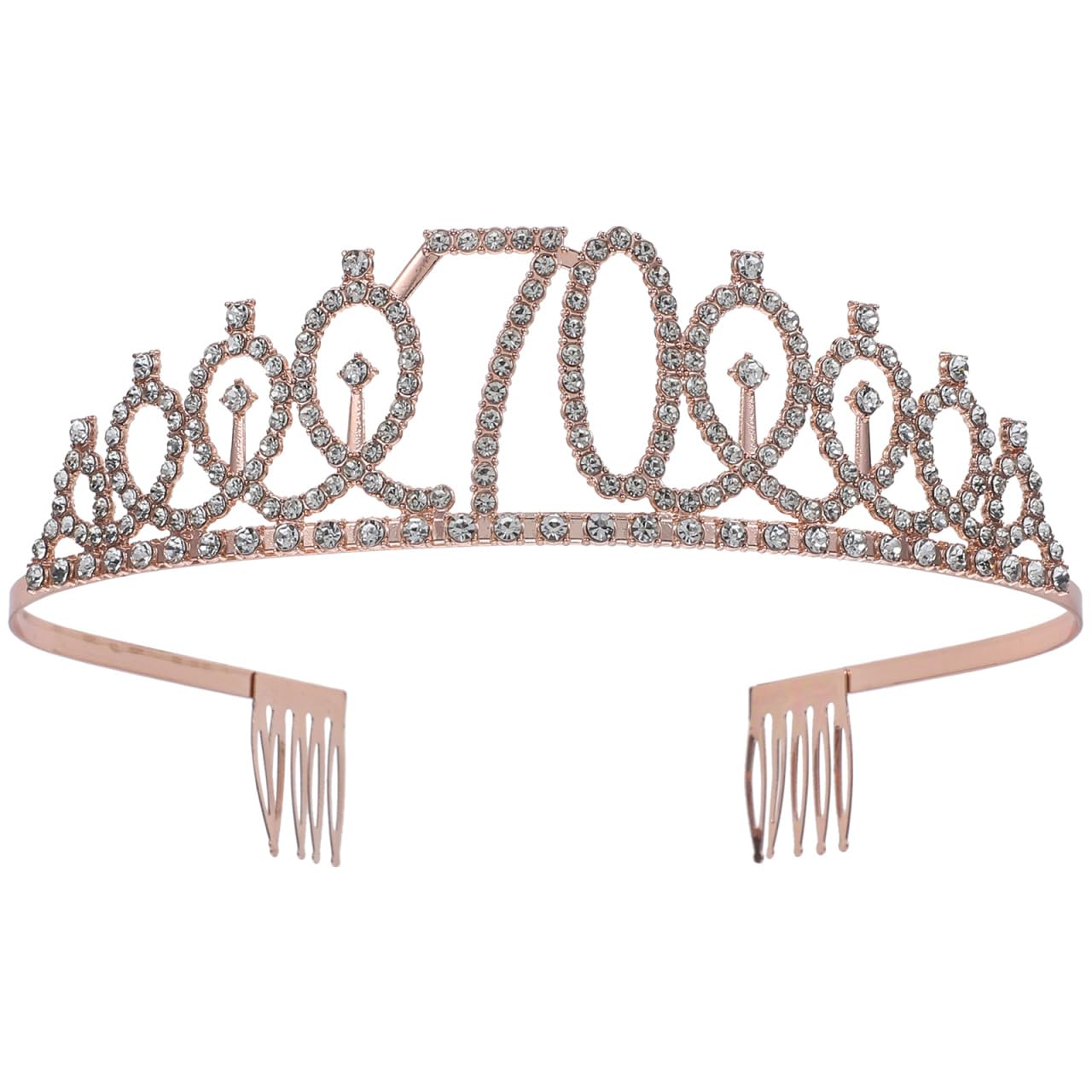 FRCOLOR 60. Geburtstag Tiara Mit Kristall – Silberne Krone Mit Haarkamm Für Frauen, Geburtstagsgeschenk