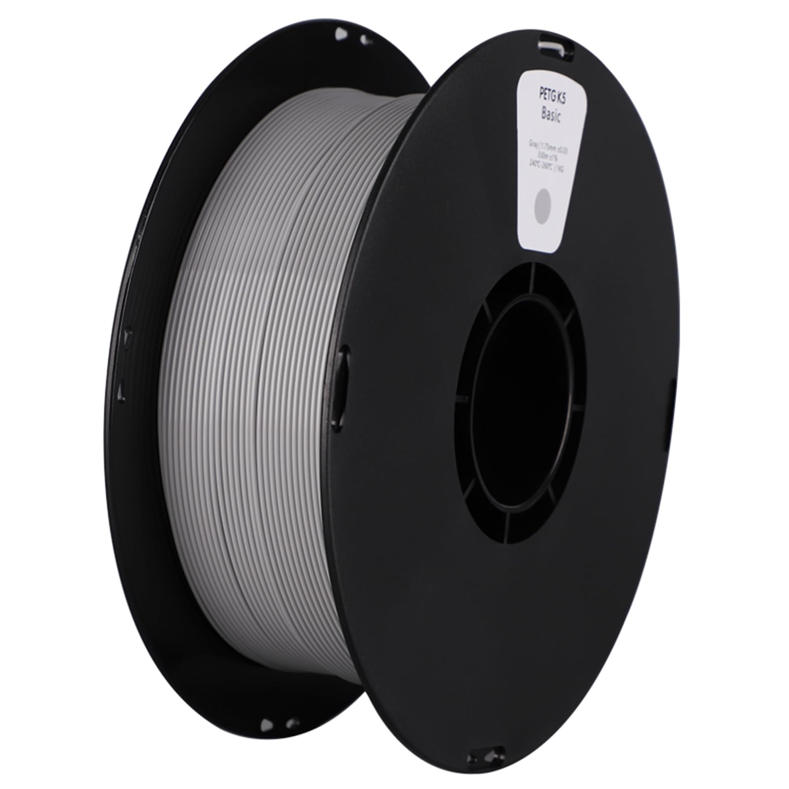 PETG Filament 1.75mm, Printer Filament 1kg Spool, Food Grade, Chemical Resistant(Grey)