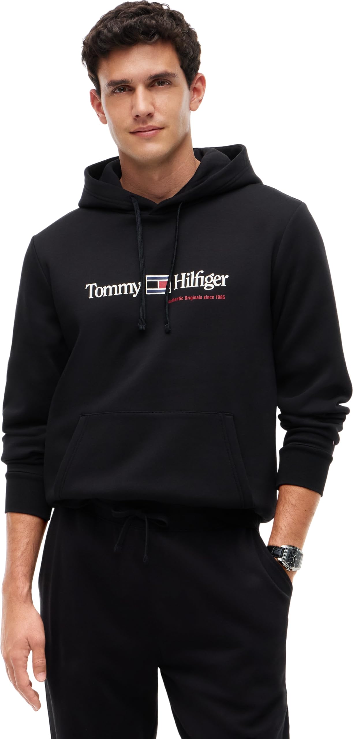 Tommy Hilfiger RWB Graphic Reg Fleece Hoodie Mw0mw44935 Sudadera con Capucha Hombre