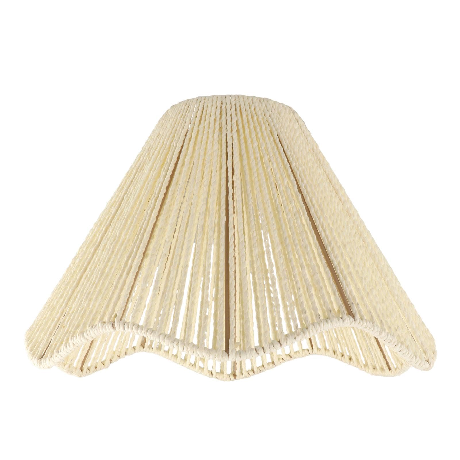 Milageto Boho Light Shade Ceiling Lantern Cover DIY Lighting Fixtures Dustproof Decor Rustic Weave Rope Lampshade Lamp Shade for Dining Table Kitchen, Beige