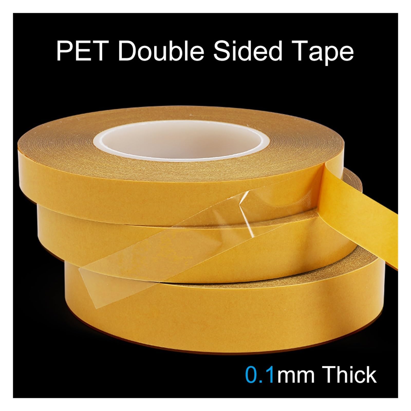 DAVBIR Cinta de Doble Cara for Mascotas de 50M, Resistente a Altas temperaturas, sin Rastro, Transparente, Resistente al Calor, Cinta Adhesiva Fuerte de 0,1mm de Espesor Perfection (Size : 50M-0.1mm