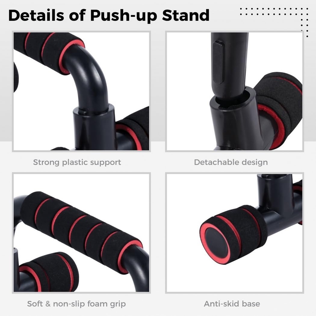 Bauchmuskel-Set mit Push-Up, Core Sliders & Knieschützern für Bauch- und Ganzkörpertraining