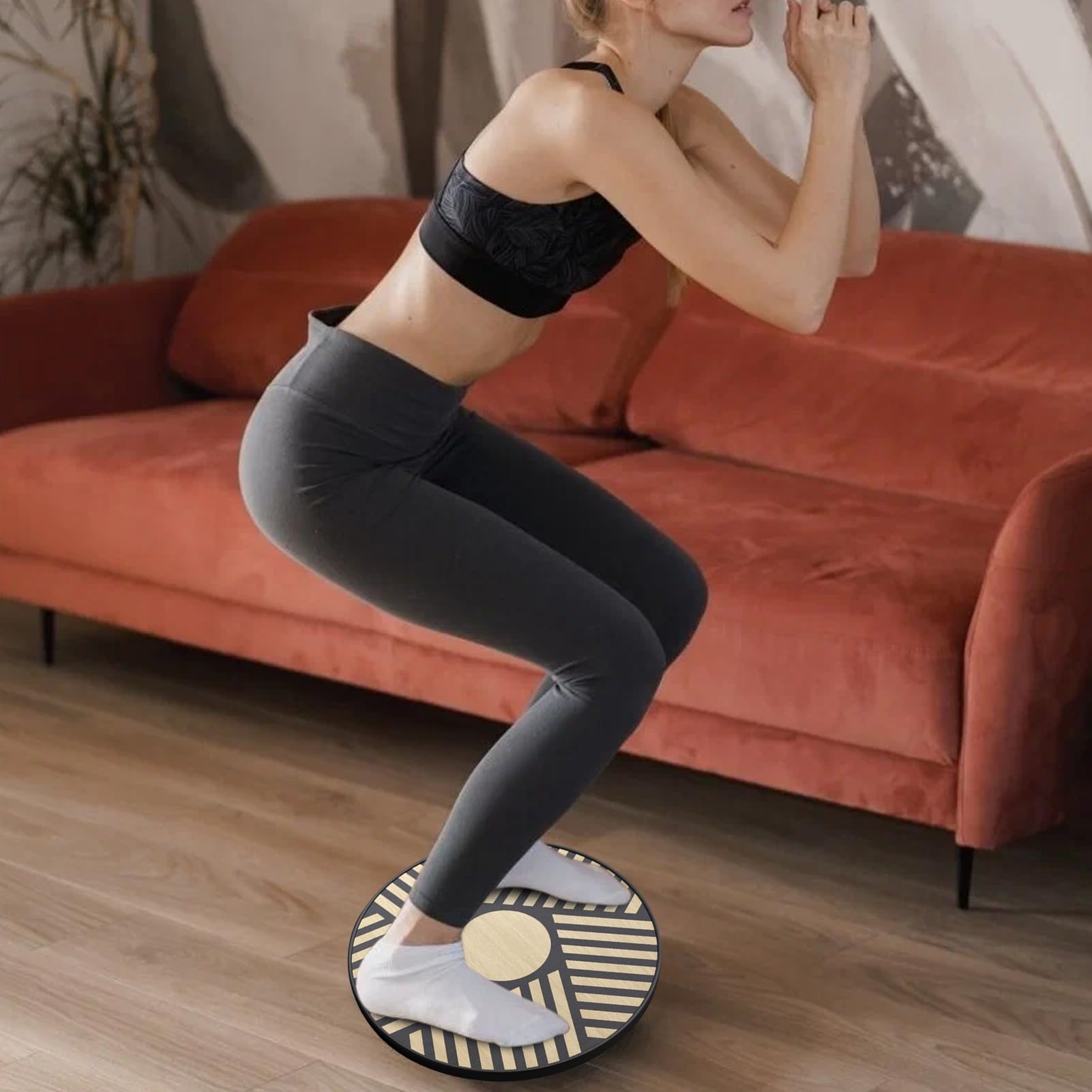 Tabla de entrenamiento de equilibrio, tabla de madera para entrenamiento físico y equilibrio - Bandeja de entrenamiento antideslizante para deportes adultos y mayores