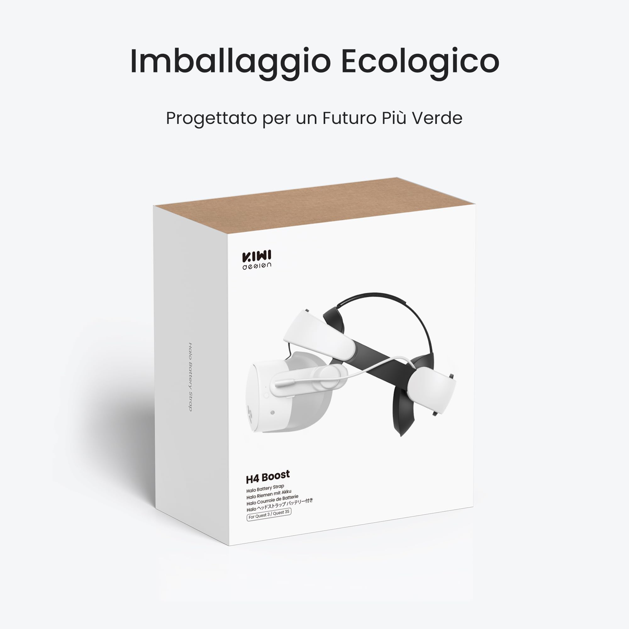 KIWI design H4 Boost Cinturino per la Testa della Batteria Compatibile con Meta Quest 3/3S Confort Cinturino Halo
