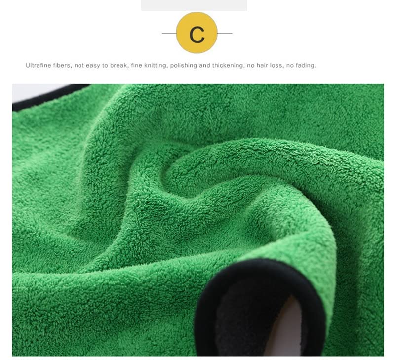 Image of GLUN Microfiber 850 GSM Cloth for Car Cleaning and Detailing, Double Sided, Extra Thick Plush Microfiber Towel Lint-Free, all Cleaning Purpose Pack of 4