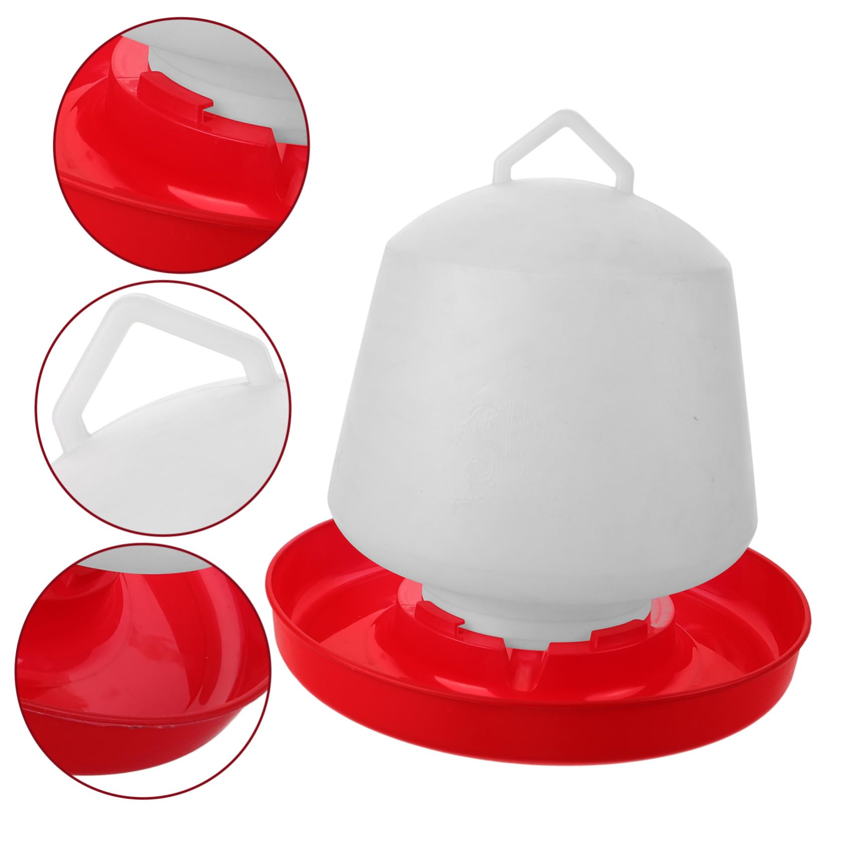 Toyvian Mangiatoia per Polli e Piccioni in Plastica Bianca Struttura Stabile e Resistente alla Pressione per Uso Esterno Design Creativo e Vasca Capiente
