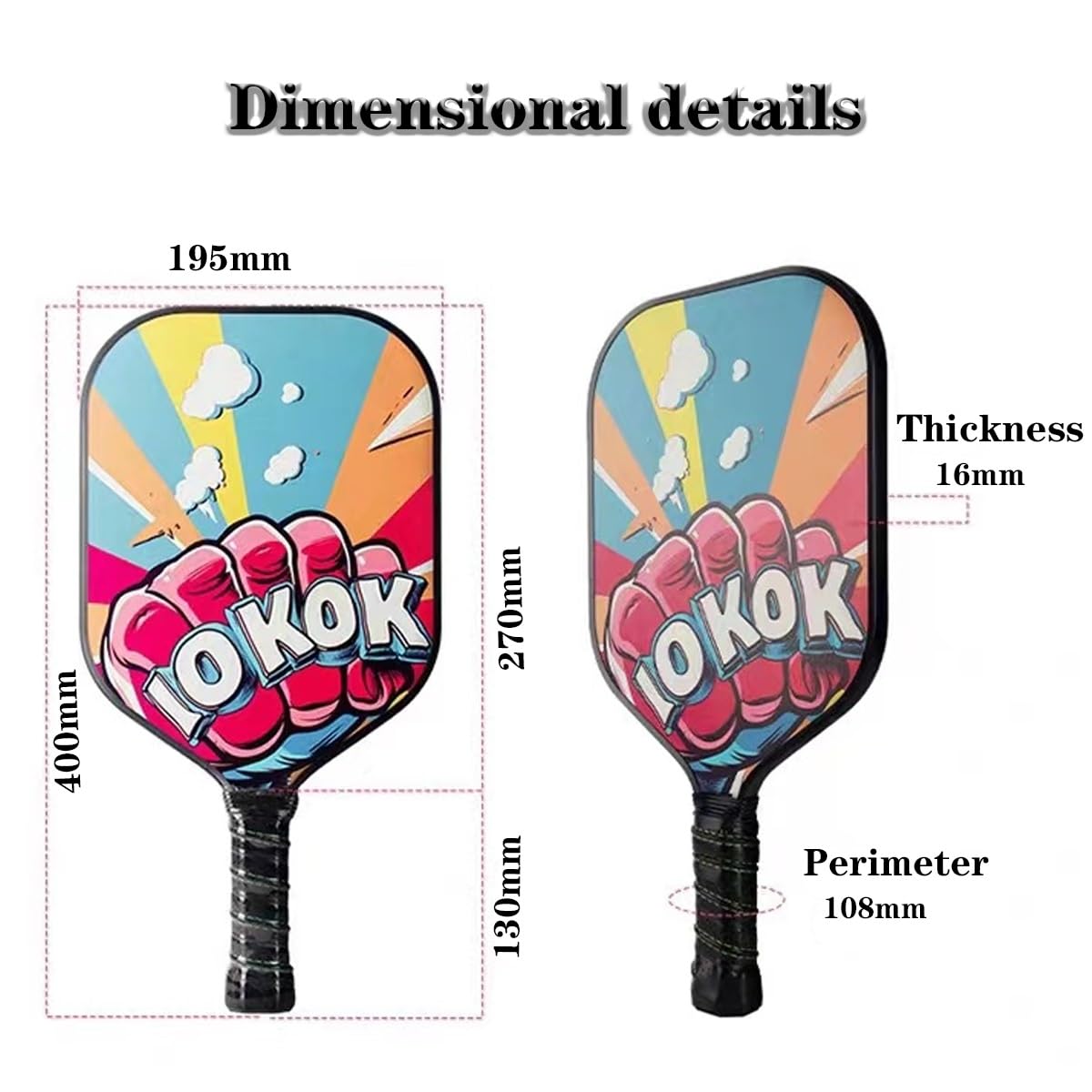 Wiosła do pickleballa, lekkie wiosło do pickleballa do użytku wewnątrz i na zewnątrz z kulkami, dla początkujących i profesjonalistów (Color : K)