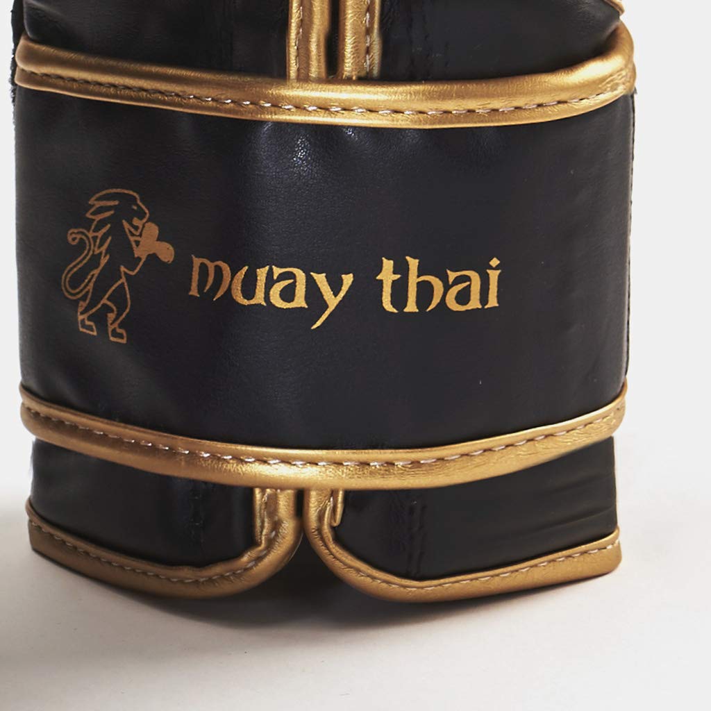 Leone 1947 Muay Thai Gloves, Black, 10 oz, Shin Guards