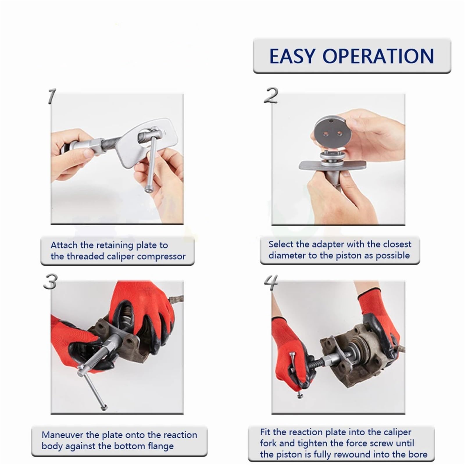 cojinete de leva Compatible con herramientas de reparación garaje | Compresor de pistón de freno trasero de viento, pinza de freno de disco de coche Universal, 22 Uds.(12pcs)