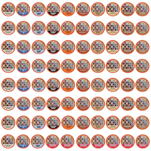 Double Donut Coffee Variety Pack Assorted Medium Roast, Dark Roast & Flavored Coffee in Recyclable...