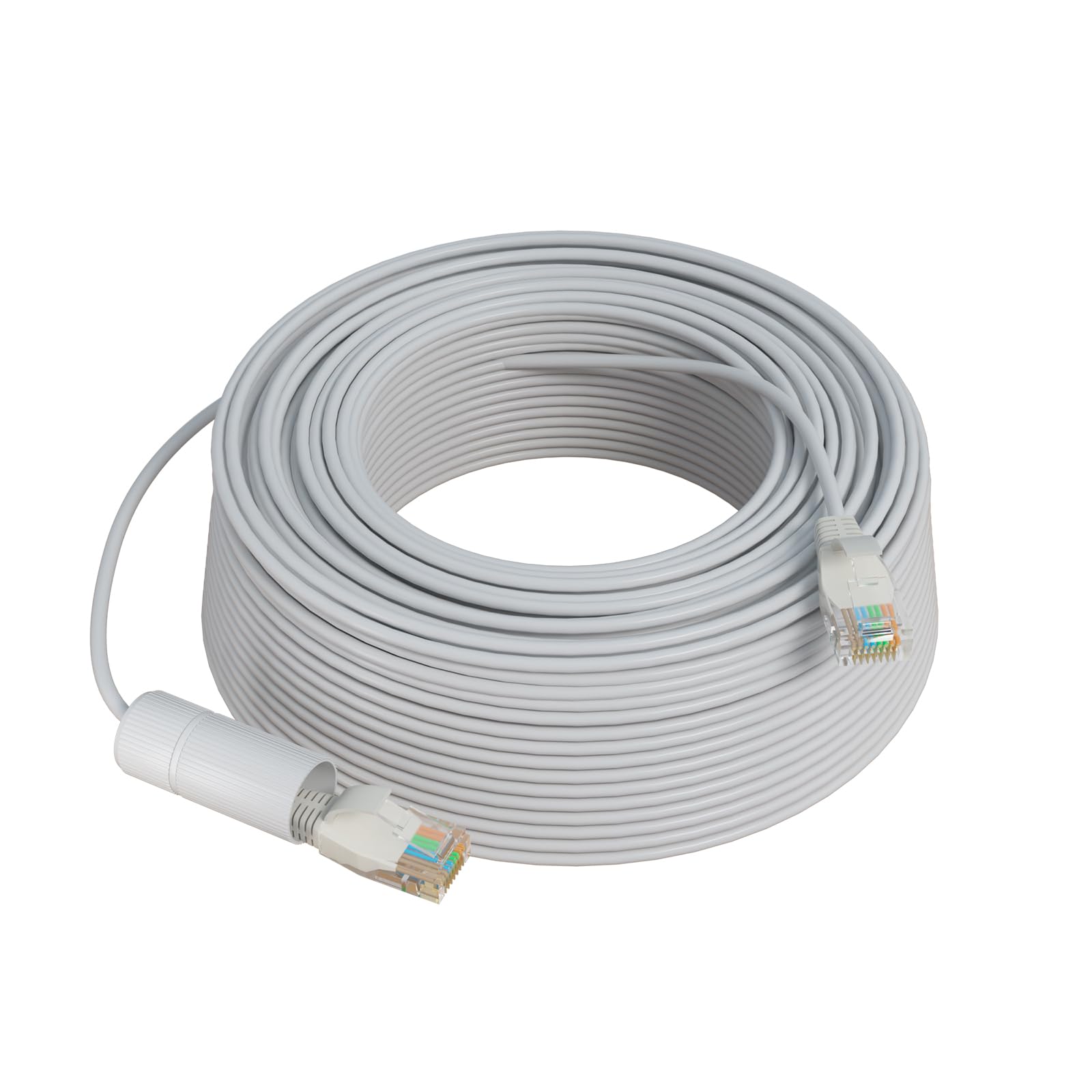 Hiseeu 160Ft Cat5e PoE Ethernet Cable,Network Cable with RJ45 Waterproof Connector,Different Network Cable Joints on Both Sides,1Gigabit/Sec,Compatible PoE Cameras and NVR System,RJ45-B-50