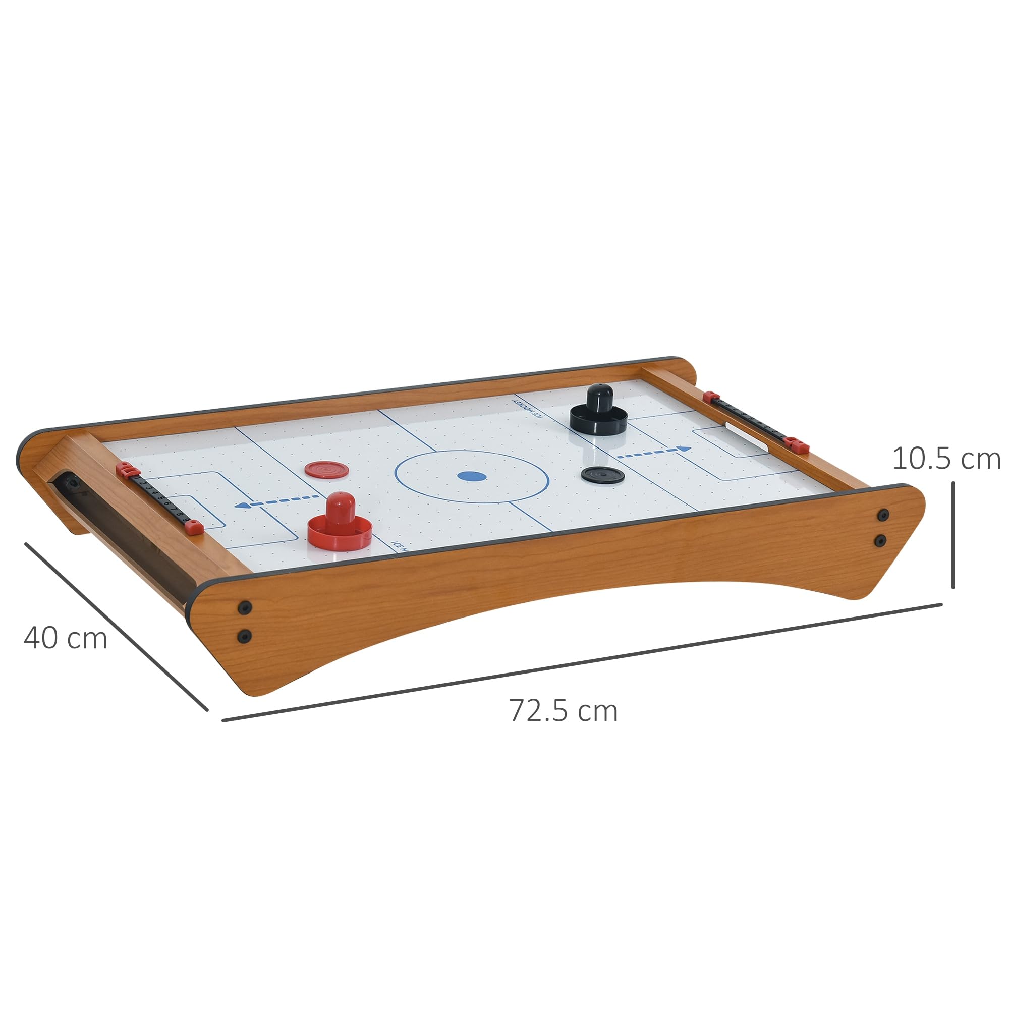 HOMCOM Table Hockey air Portable 2,5FT, Bois, pour Enfants/Adultes