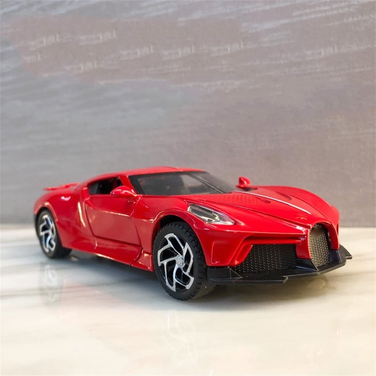 YBSM Diecast Car 1:32 For Bugatti For La For Voiture-Noire Die Cast Sound And Light Pull Back Alloy Car Model Limited Edition Edition Boy Toys (Color : White)