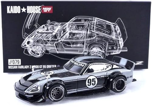 Miniatura 5 de True Scale Miniatures Modelo de coche compatible con Nissan Fairlady Z Kaido GT 95 Drifter V1 Negro Gris Edición Limitada 164 Modelo Fundido a