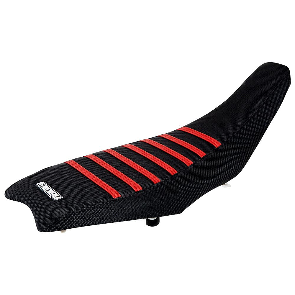 Enjoy Mfg Seat Cover - Compatible Fit for 2006-2024 Honda TRX 250 TRX 250 EX #206 (All Black/RED Ribs)