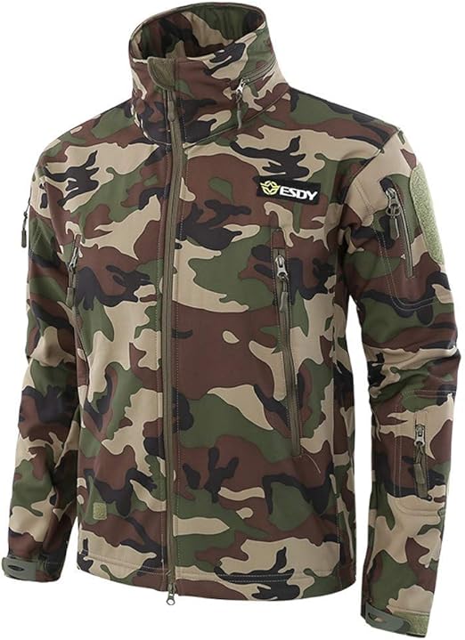 Men's Softshell Camouflage Hoodie Softshell Jacket Classic Coat Outdoor Hooded Jacket Sport