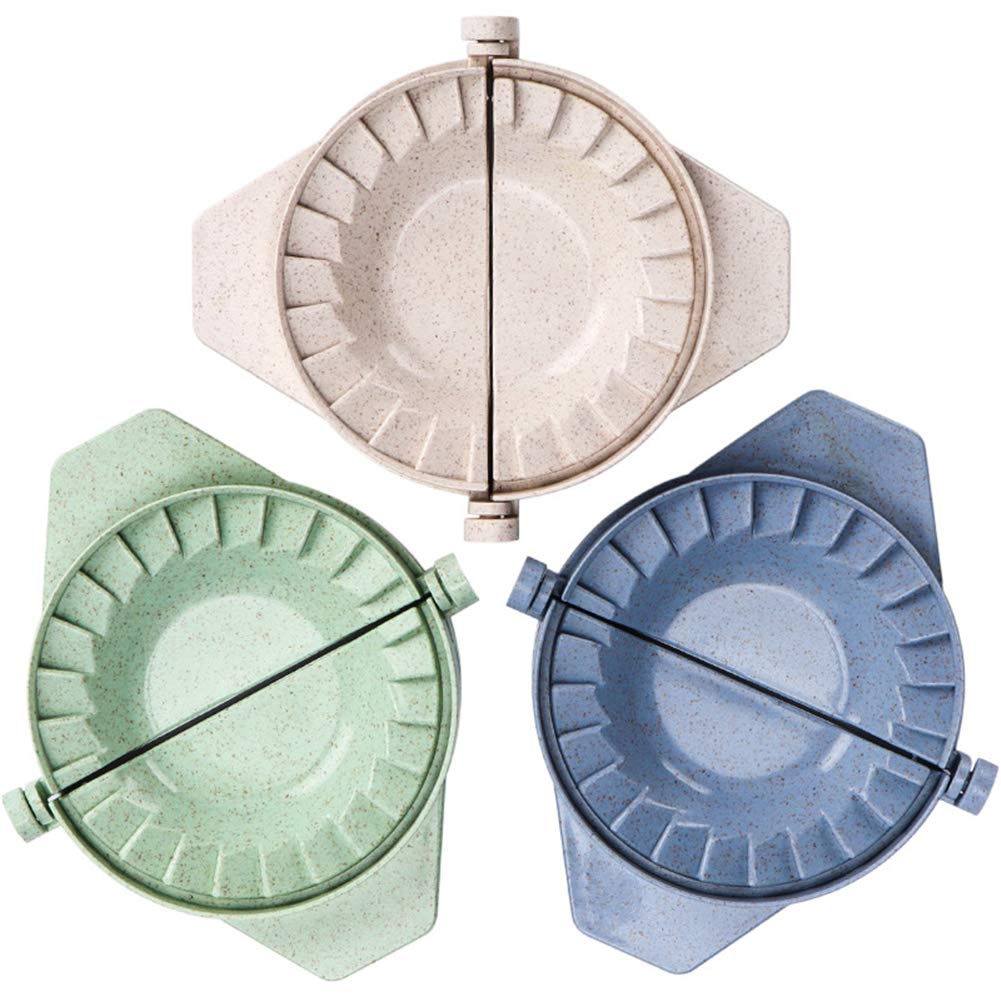 MUUZONING 3 Pcs plastic Pierogi/Dumpling Maker, Ravioli Maker Set, Wrapper Pastry Dough Press Pie Empanada Press Mould Pastry Crimpers, Pelmeni Dumplings - Home Cooking Kitchen Accessories #020