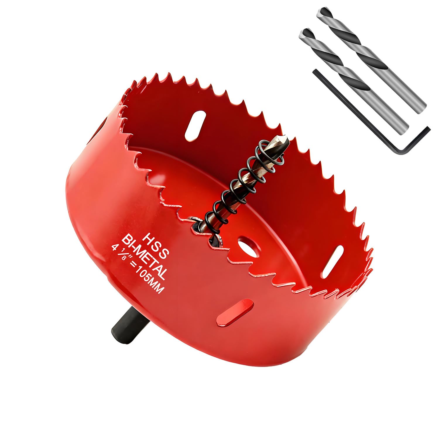 105 mm HSS Bi-Metal Hole Saw，Hole Saw Cutter for Drilling Soft Metal, Wood, PVC Board and Plastic for Cutting Circular Holes