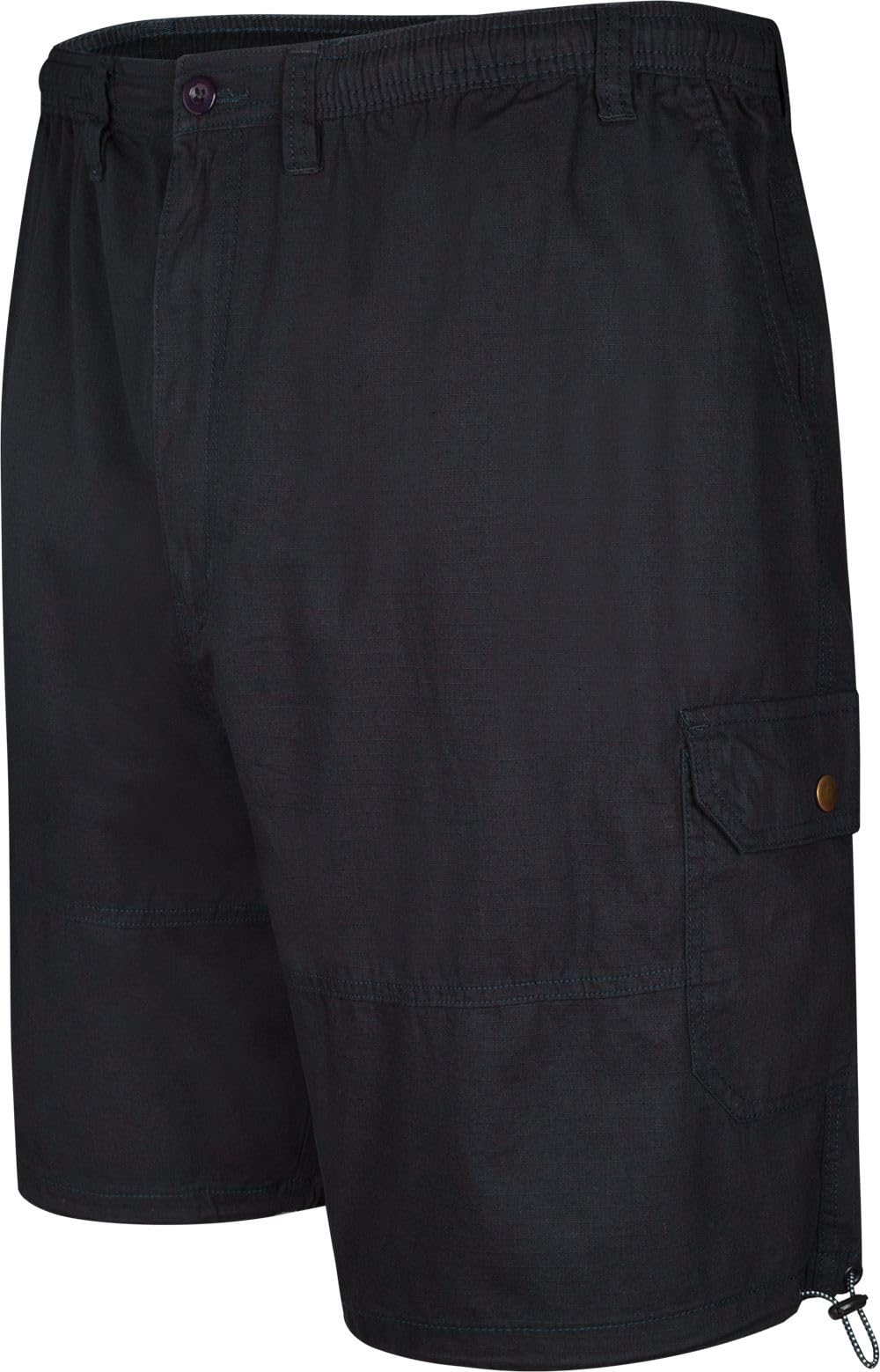 Espionage Men's Navy Plus Size Ripstop Pure Cotton Shorts With Velcro Fastening Pockets (St055) In 7XL