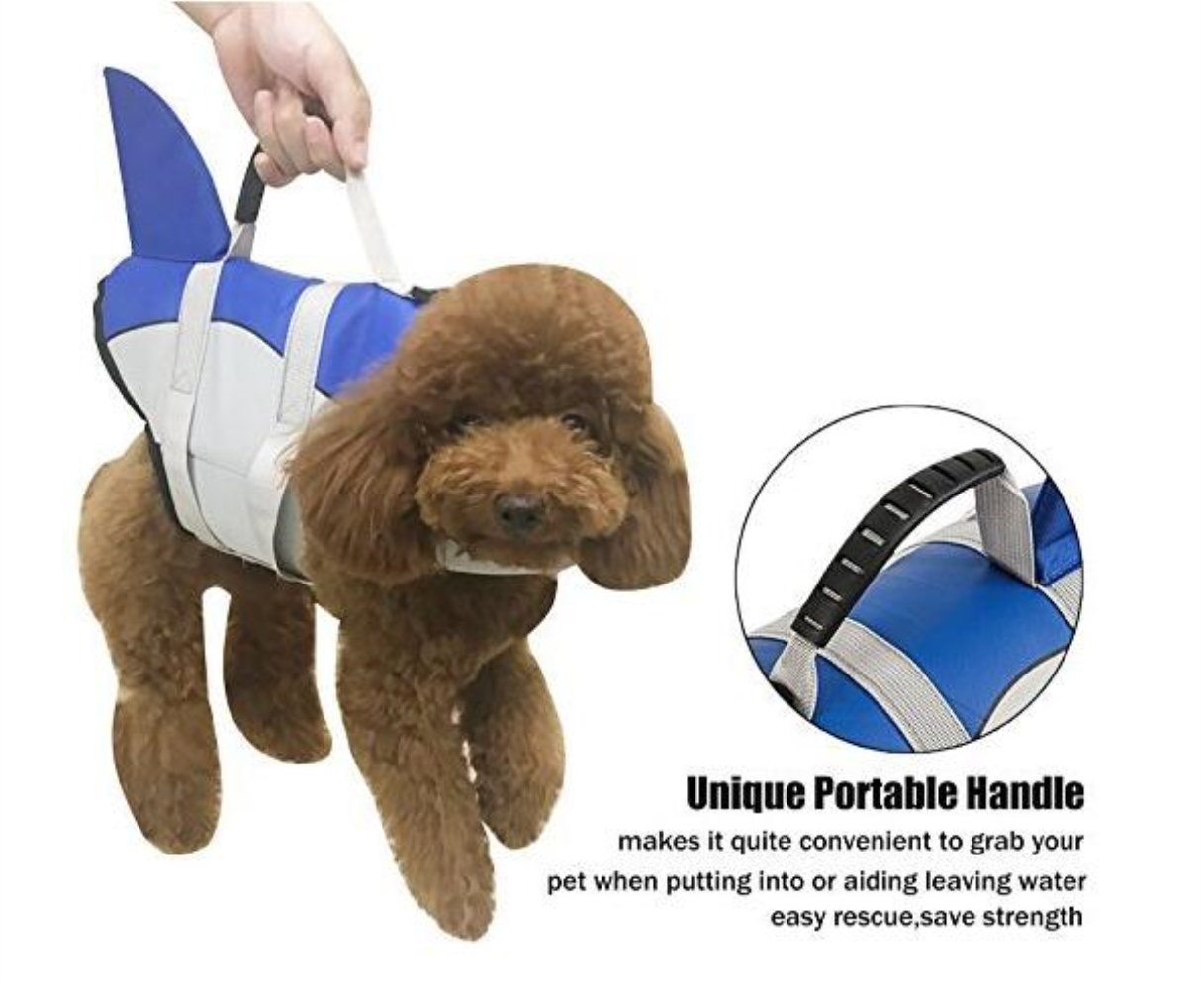 Gilet de sauvetage professionnel pour animal domestique avec poignée pour le levage et le cosplay (M, sirène)