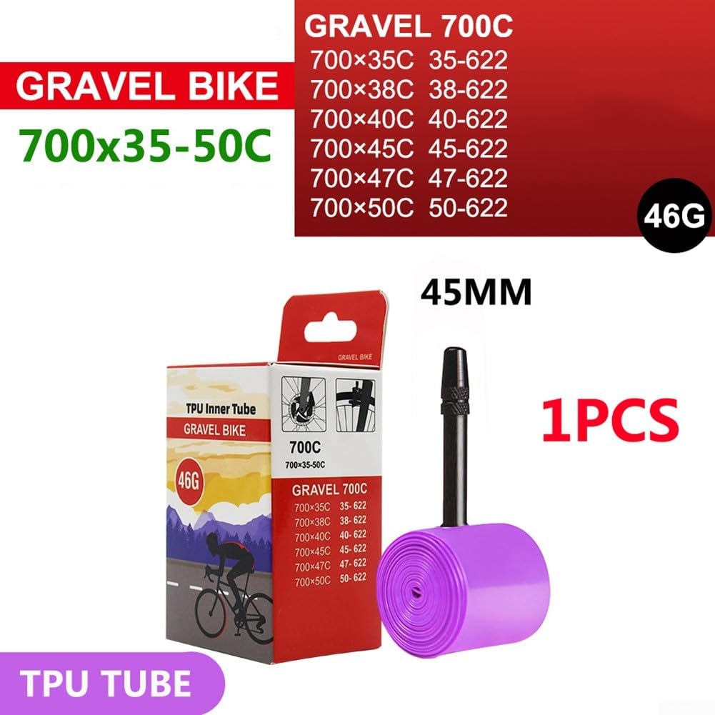 Chambre à Air TPU 700C Ultra Légère – 32 G Route (23-32C) / 48 G Gravier (35-50C), Valves 45/65/85 Mm – Résiste Haute/basse Pression