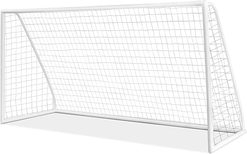 Goplus Portería de fútbol, red de fútbol de 6 pies x 4 pies12 pies x 6 pies con fuerte marco de UPVC, instalación rápida, red de alta resistencia,