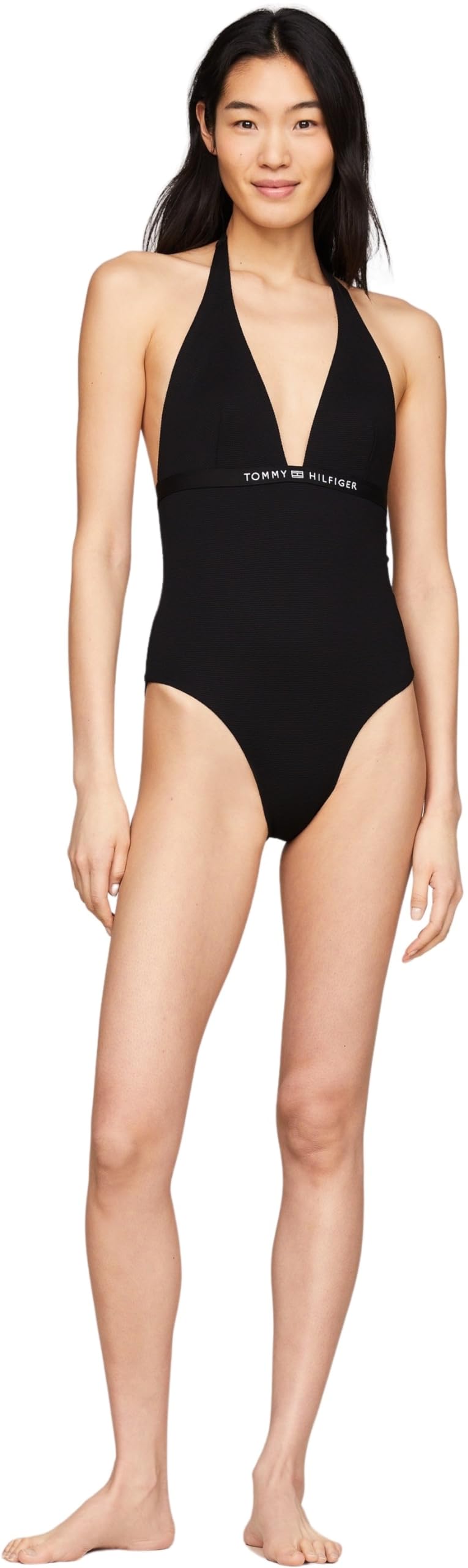 Tommy Hilfiger Halter One Piece Rp (Ext Sizes) Uw0uw05259 Cuello Halter Mujer (Pack de 1)