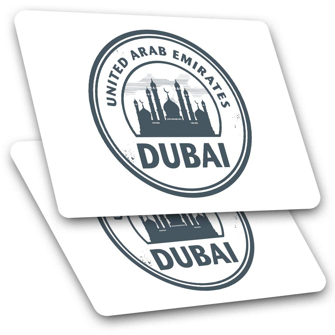 Destination Vinyl Ltd Multi Rectangle Stickers (Set Of 2) 10Cm - United Arab Emirates Dubai Uae Fun Decals For Laptops,Tablets,Luggage,Scrap Booking,Fridges, #5110