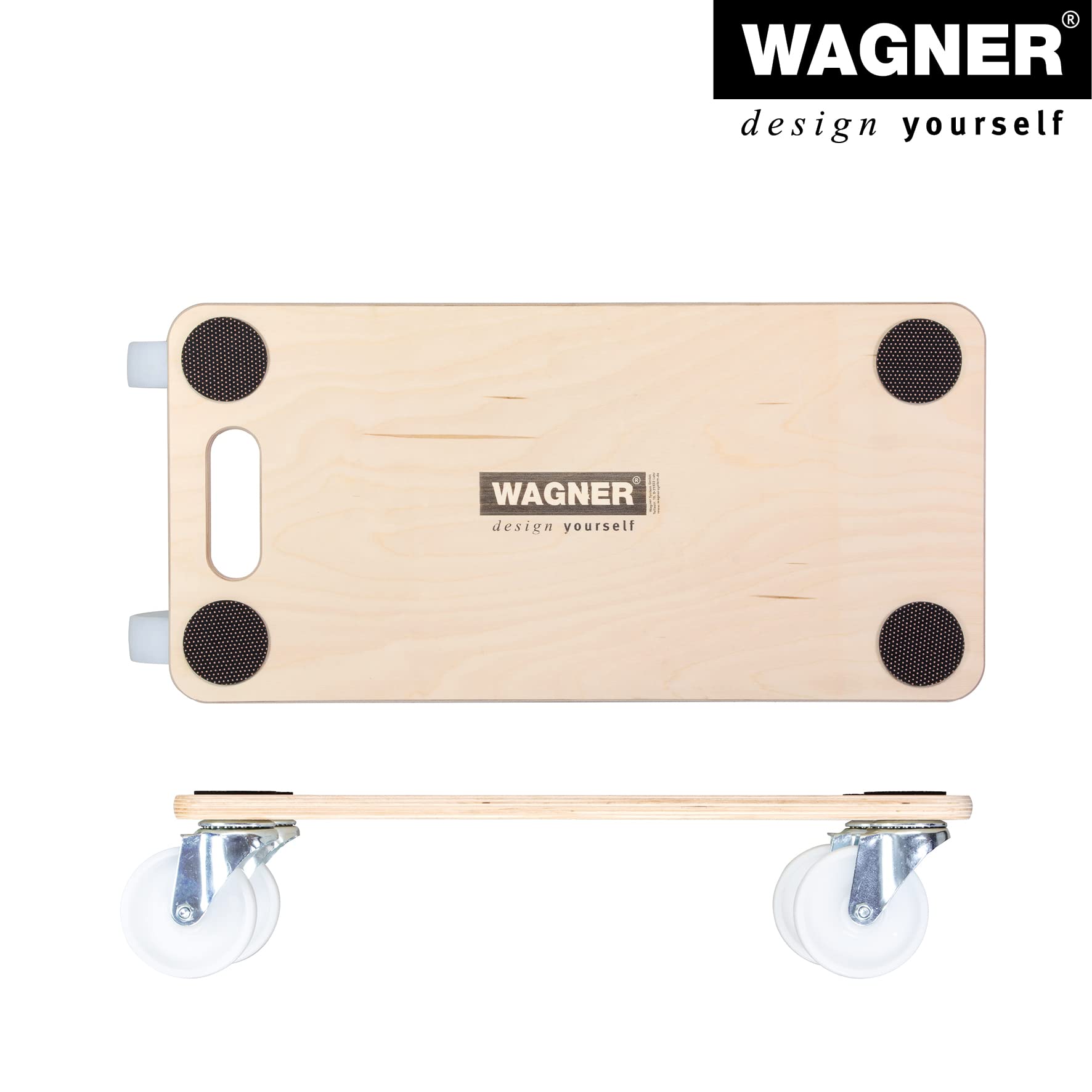 WAGNER Carrello da trasporto MM 1126 I 59 x 29 x 11 cm - portata 200 kg - per carichi pesanti e mobili I ruote morbide I maniglia di trasporto I punti antiscivolo I certificato FSC® - 20112601