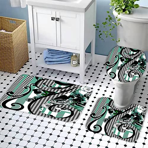 TiaoTian Badematten Set 3D 40x60 Barock Badezimmerteppich-Set absorbierend 3-teiliges maschinenwaschbare weich… – Bild 3