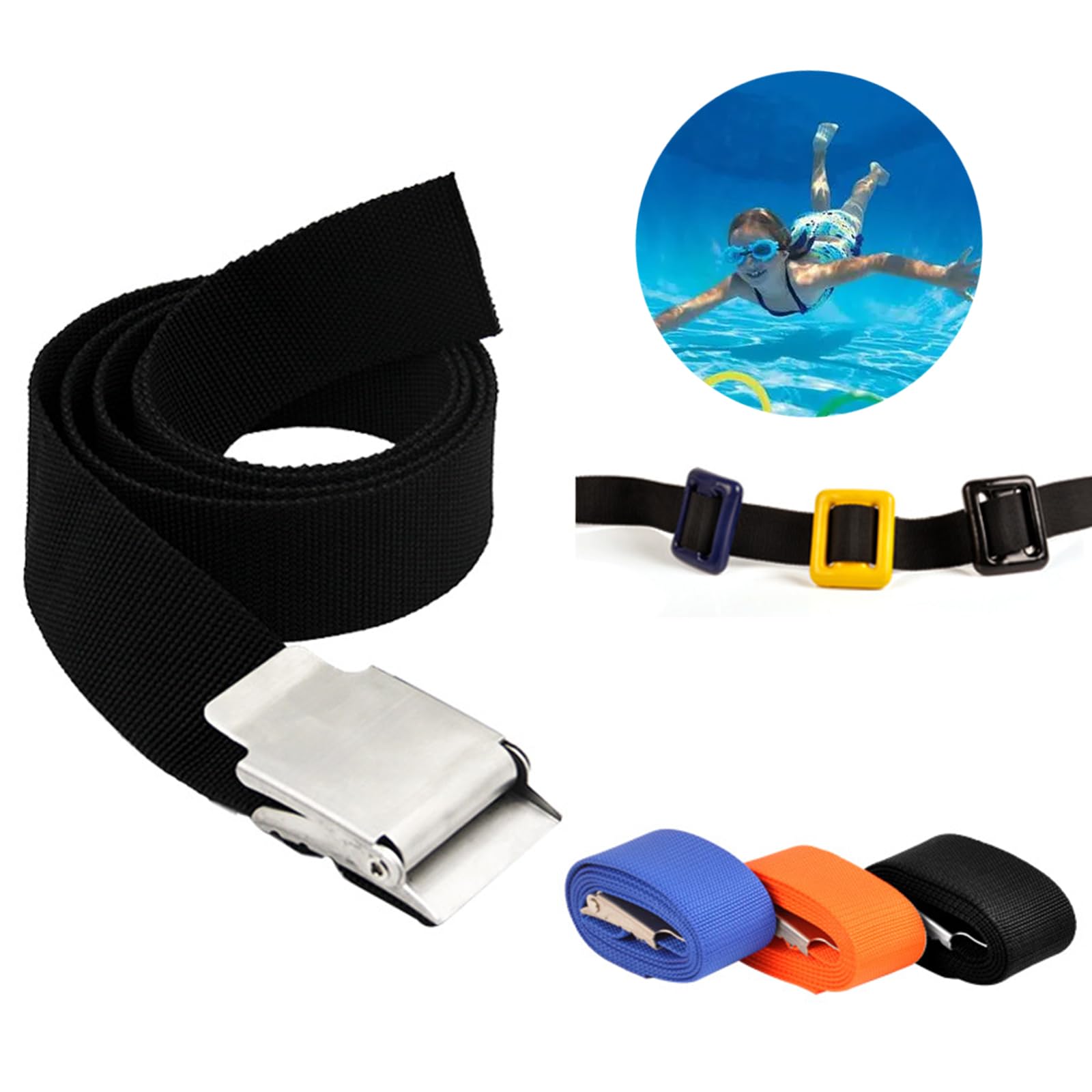 Laikoutd Scubas Diving Weight Belt Adjusted Snorkeling Webbing Weight Belt & Quick Releases Steel Buckle for Diving