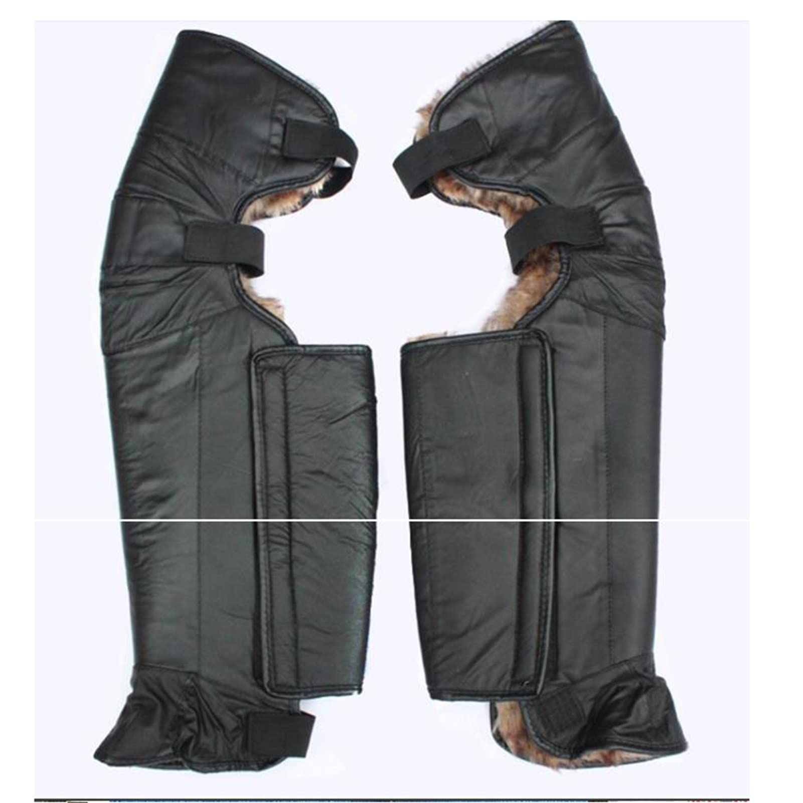 Couvre-Jambes de Moto Chaud. Couvre-Jambes en Cuir Protège-Jambes réglables Matériau en Cuir PU et Demi-Pantalon Unisexe Chaud adapté à l'hiver