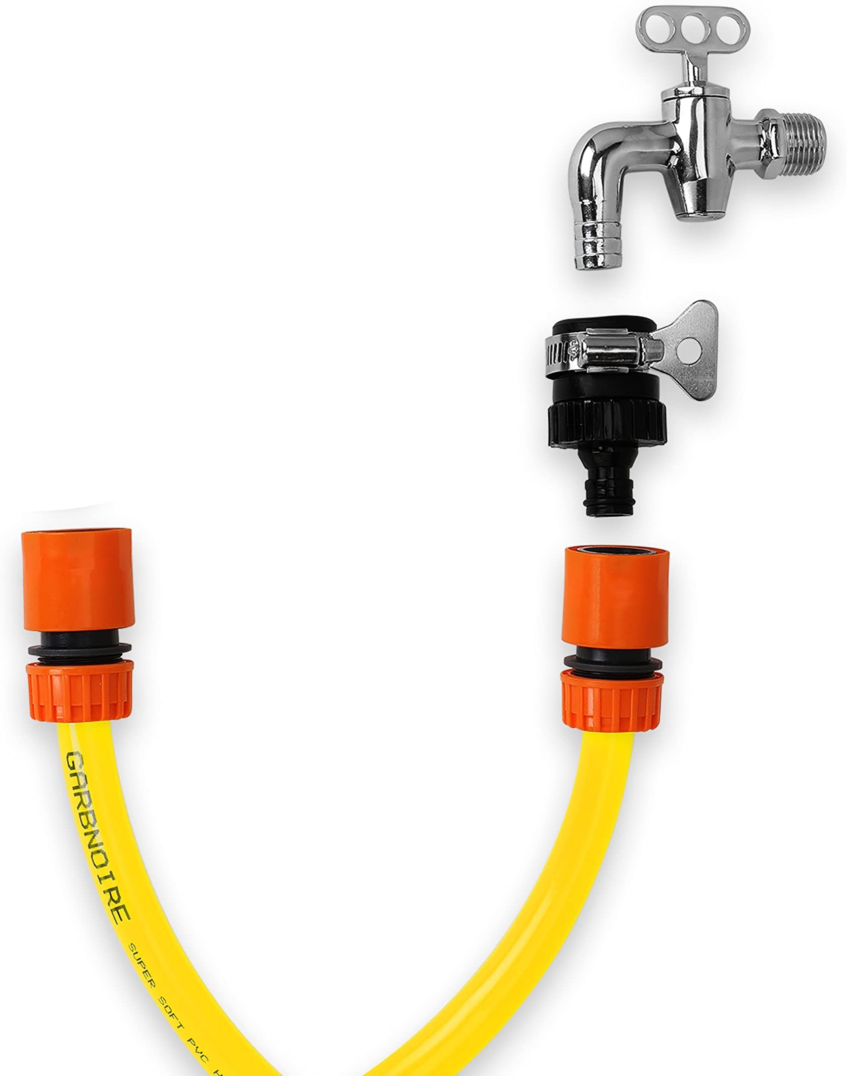 garbnoire Garden Water Hose Accessories 1/2" Tap Adapter&1/2" Quick Connector(2)For Gardening,Flower,Plants,Bike Wash Equipment|Multi-Functional Cleaning,Showering Pet&Washing Cars(Set Of 3)